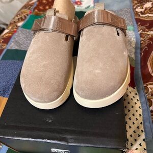 Sorel Tan Suede Mules with Strap